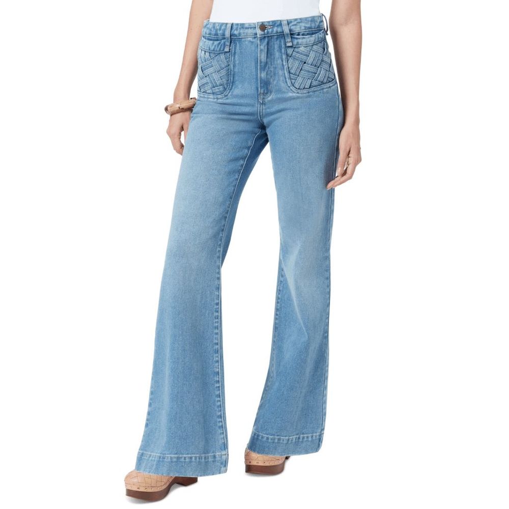 Sam Edelman Women's Braided Pocket Bay High Rise Flare Jeans - Aspen 27